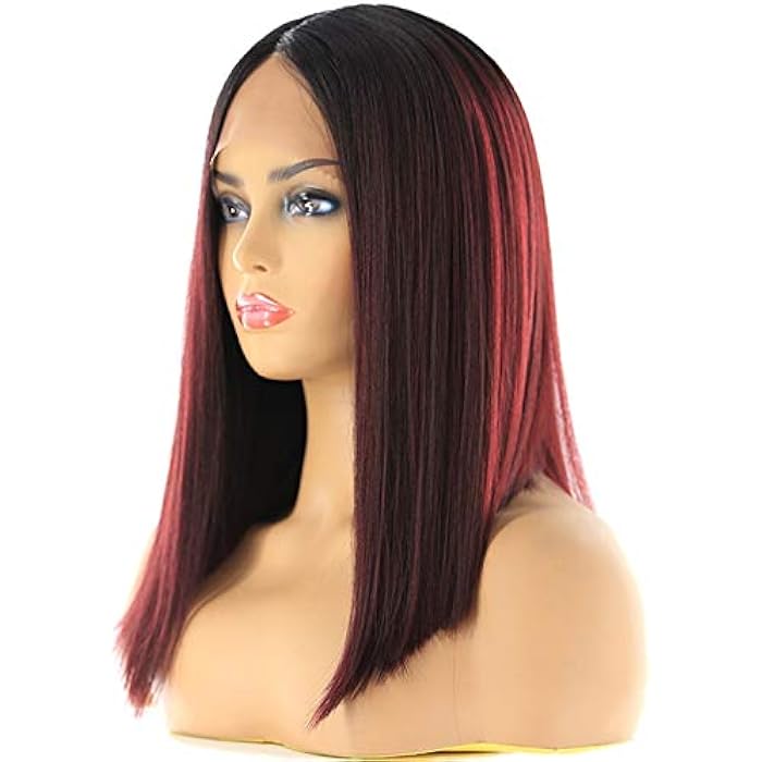 DILLARDS Dhczzrs774 Lace Front Wigs Long Straight Wig With Fringe Synthetic Hair Wigs With Wig For Women Black Brown Heat Resistant Wigs For Black Women (Colour : 7) - Image 5
